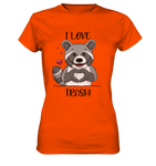 "I LOVE TRASH" - Ladies Premium Shirt - Schweinchen's Shop - Lady-Shirts - Orange / XS