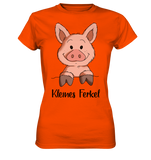 T-Shirt - "kleines Ferkel" - Ladies - Schweinchen's Shop - Lady-Shirts - Orange / XS