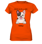 "Keep Calm" - Bulldog - Ladies Premium Shirt - Schweinchen's Shop - Lady-Shirts - Orange / XS