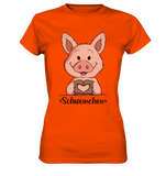 "Herz Schweinchen" - Ladies Premium Shirt - Schweinchen's Shop - Lady-Shirts - Orange / XS