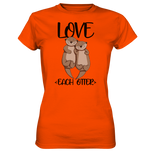 T-Shirt - "LOVE EACH OTTER" - Ladies - Schweinchen's Shop - Lady-Shirts - Orange / XS