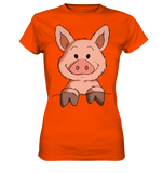 T-Shirt - Schweinchen - Ladies - Schweinchen's Shop - Lady-Shirts - Orange / XS