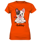 "Bulldog Herz" - Ladies Premium Shirt - Schweinchen's Shop - Lady-Shirts - Orange / XS