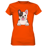 Frenchie o.T. - Ladies Premium Shirt - Schweinchen's Shop - Lady-Shirts - Orange / XS