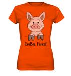 "großes Ferkel" - Ladies Premium Shirt - Schweinchen's Shop - Lady-Shirts - Orange / XS