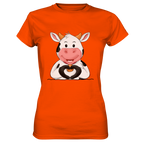 Herz Kuh o.T. - Ladies Premium Shirt - Schweinchen's Shop - Lady-Shirts - Orange / XS