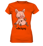 T-Shirt - "dickpig" - Ladies - Schweinchen's Shop - Lady-Shirts - Orange / XS