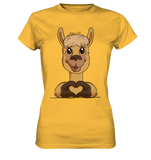 T-Shirt - "Herz" - Ladies - Schweinchen's Shop - Lady-Shirts - Gold / XS