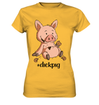 T-Shirt - "dickpig" - Ladies - Schweinchen's Shop - Lady-Shirts - Gold / XS