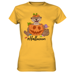 T-Shirt - "Halloween" - Ladies - Schweinchen's Shop - Lady-Shirts - Gold / XS