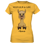 T-Shirt - "Keep Calm" - Ladies - Schweinchen's Shop - Lady-Shirts - Gold / XS