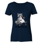 #cheatday - Ladies V-Neck Shirt - Schweinchen's Shop - V-Neck Shirts - Navy / XS