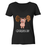 "Ferkules" - Ladies V-Neck Shirt - Schweinchen's Shop - V-Neck Shirts - Black / XS