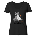 Naschbär - Ladies V-Neck Shirt - Schweinchen's Shop - V-Neck Shirts - Black / XS