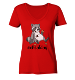 #cheatday - Ladies V-Neck Shirt - Schweinchen's Shop - V-Neck Shirts - Red / XS