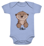 Otter Kids - Organic Baby Bodysuite - Schweinchen's Shop - Kinder-Produkte - Dusty Blue / 0-3