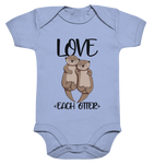 Love Each Otter Kids - Organic Baby Bodysuite - Schweinchen's Shop - Kinder-Produkte - Dusty Blue / 0-3