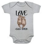 Love Each Otter Kids - Organic Baby Bodysuite - Schweinchen's Shop - Kinder-Produkte - Heather Grey / 0-3