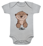 Otter Kids - Organic Baby Bodysuite - Schweinchen's Shop - Kinder-Produkte - Heather Grey / 0-3