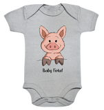 Baby Ferkel - Organic Baby Bodysuite - Schweinchen's Shop - Kinder-Produkte - Heather Grey / 0-3