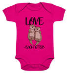Love Each Otter Kids - Organic Baby Bodysuite - Schweinchen's Shop - Kinder-Produkte - Fuchsia Organic / 0-3