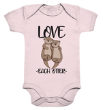 Love Each Otter Kids - Organic Baby Bodysuite - Schweinchen's Shop - Kinder-Produkte - Powder Pink / 0-3