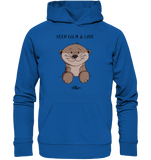 Otter "KEEP CALM" - Organic Basic Hoodie - Schweinchen's Shop - Hoodies - Royal Blue / XS
