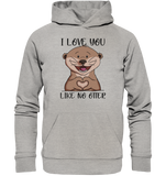Otter - "Love You Like No Otter" - Organic Basic Hoodie - Schweinchen's Shop - Hoodies - Heather Grey / XS