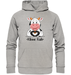 "Kleine Kuh" - Organic Basic Hoodie - Schweinchen's Shop - Hoodies - Heather Grey / XS