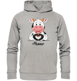 "MUMU" - Organic Basic Hoodie - Schweinchen's Shop - Hoodies - Heather Grey / XS