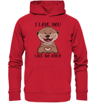 Otter - "Love You Like No Otter" - Organic Basic Hoodie - Schweinchen's Shop - Hoodies -