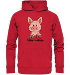 "Schweinchen" - Organic Basic Hoodie - Schweinchen's Shop - Hoodies - Red / XS