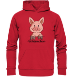 "Schweinchen" - Organic Basic Hoodie - Schweinchen's Shop - Hoodies - Red / XS
