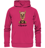 Herz Alpaka - Organic Basic Hoodie - Schweinchen's Shop - Hoodies - Raspberry / XS