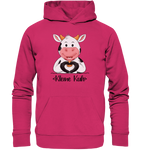 "Kleine Kuh" - Organic Basic Hoodie - Schweinchen's Shop - Hoodies - Raspberry / XS