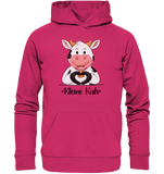 "Kleine Kuh" - Organic Basic Hoodie - Schweinchen's Shop - Hoodies - Raspberry / XS