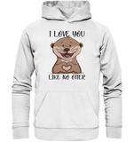 Otter - "Love You Like No Otter" - Organic Basic Hoodie - Schweinchen's Shop - Hoodies - White / XS