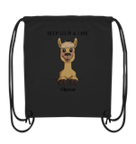 "Keep Calm" Alpaka - Organic Gym-Bag - Schweinchen's Shop - Taschen - Black / ca. 38x42