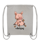 Organic Gym-Bag - "dickpig" - Schweinchen's Shop - Taschen - Heather Grey / ca. 38x42