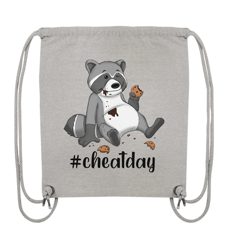 #cheatday - Organic Gym-Bag - Schweinchen's Shop - Taschen - Heather Grey / ca. 38x42