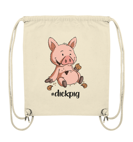 Organic Gym-Bag - "dickpig" - Schweinchen's Shop - Taschen - Natural / ca. 38x42