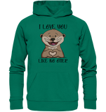 Otter - "Love You Like No Otter" - Organic Hoodie - Schweinchen's Shop - Hoodies - Varsity Green / XS