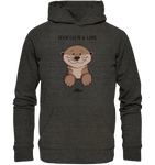 Otter "KEEP CALM" - Organic Hoodie - Schweinchen's Shop - Hoodies - Dark Heather Grey / XS