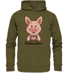 Hoodie - "Herz Schweinchen" - Unisex - Schweinchen's Shop - Hoodies - British Khaki / XS
