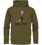 "Mrs Otter" - Vorn - Organic Hoodie - Schweinchen's Shop - Hoodies - British Khaki / XS