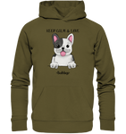 "Keep Calm" - Bulldog - Organic Hoodie - Schweinchen's Shop - Hoodies - British Khaki / XS