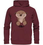 Hoodie - "Otter" - Unisex - Schweinchen's Shop - Hoodies - Burgundy / XS