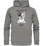 "Keep Calm" - Bulldog - Organic Hoodie - Schweinchen's Shop - Hoodies - Mid Heather Grey / XS