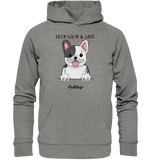 "Keep Calm" - Bulldog - Organic Hoodie - Schweinchen's Shop - Hoodies - Mid Heather Grey / XS