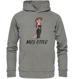 "Mrs Otter" - Vorn - Organic Hoodie - Schweinchen's Shop - Hoodies - Mid Heather Grey / XS